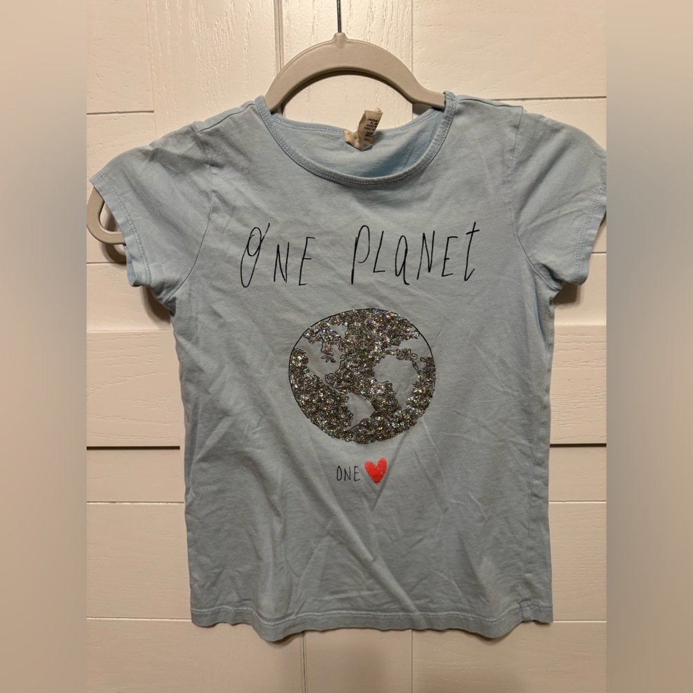 Crewcuts Blue One Planet, One ❤️ Short Sleeve Tee